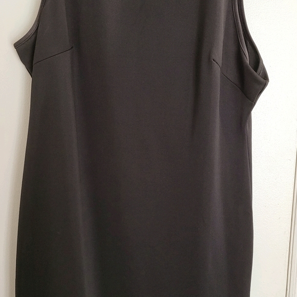 Black zippered mock neck dress with ruffle on hem - Picture 1 of 6